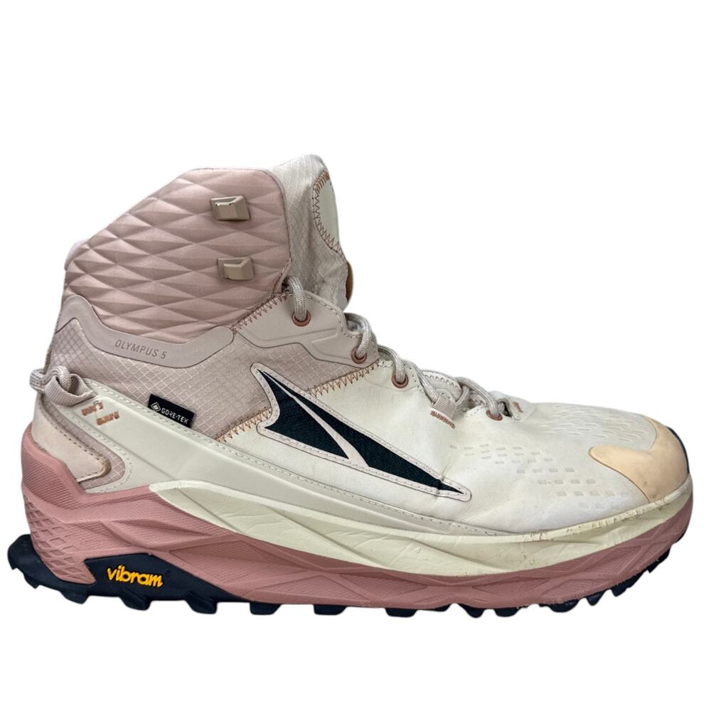 Altra Olympus 5 Hike Mid GTX Gore-Tex Mens 12.5 Sand Beige Pink Trail Boots